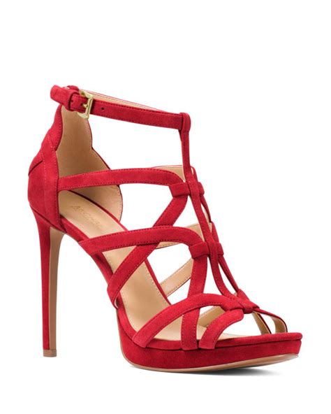 michael kors strappy heels|Michael Kors suede heels.